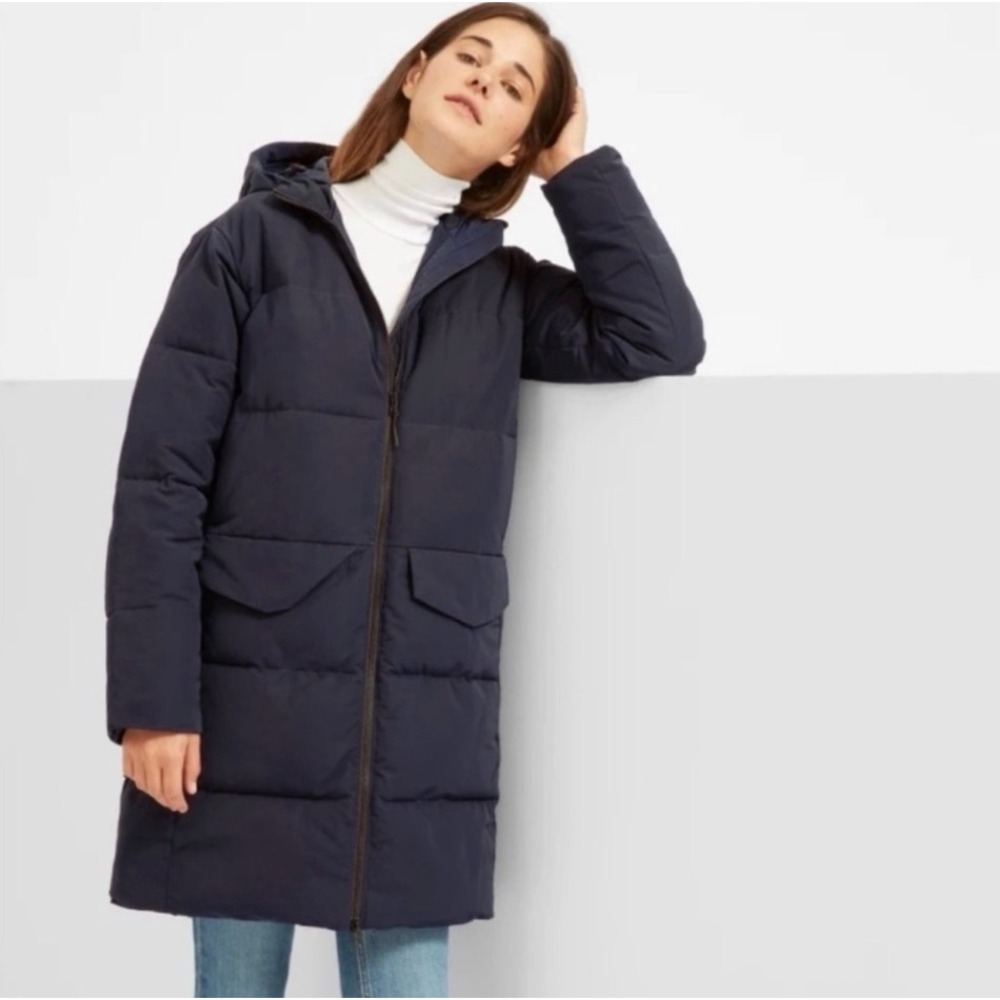Everlane ReDown Nyle Puffer Coat in Navy sz S